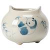 Planta Gris Pintado a Mano Panda Juega Bambú Trípode Pequeño Quemador de Incienso Soporte de Incienso de Cerámica de Doble Oreja Adornos Domésticos para Interior Madera de Agar