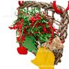 Colgante de decoración de loro navideño juguete para pájaros red de hierba acuática juguete para escalar pared juguete para morder de papel seda