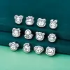 Plata Pura S999 Cuentas Espaciadoras de los Doce Signos del Zodíaco Agujero Grande Pulsera de Cuentas DIY Accesorios de Joyería Caballo del Zodíaco 10 mm