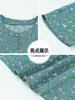 Conjunto de dos piezas de manga corta de verano para mujeres de mediana edad y ancianas para la abuela, cárdigan de algodón y seda para señoras mayores