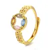 Anillo Abierto de Plata 925 Zirconia Marquesa Anillo de Moneda Antigua Piedra Preciosa Anillo de Mujer de Gama Alta de Nicho Lujo Ligero Venta al por Mayor