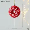Nuevo Colgante de Plástico en Polvo Pegajoso Rojo Rojo y Blanco Colores en Polvo Colgante de Dibujos Animados Decoración para Colgar en Árbol de Navidad Ventana Stock Listo