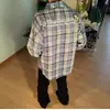 Camisa de Cuadros de Manga Larga de Nuevo Estilo para Hombre de Primavera y Otoño, Chaqueta Superior Fresca Casual a la Moda con Bloques de Color Estilo Japonés y de Hong Kong