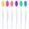 Cepillo para Puntos Negros de Doble Cara Transfronterizo Cepillo de Silicona para Labios Nuevo Cepillo de Silicona Facial Palo Limpiador Cepillo para Nariz Cepillo para Alas de la Nariz Belleza Maquillaje