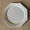 Em Estoque Estilo Japonês Feito à Mão Clássico Prato Octogonal Prato para Comida Ocidental Prato de Café da Manhã Prato para Salada Sobremesa Prato de Jantar Cerâmica Branca Pura Estilo Japonês