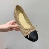 Versão em Couro Macio~Sapatos Mary Jane com Laço Estilo Pequeno Chanel Francês Femininos 2026 Novidades de Primavera Sapatilhas Baixas