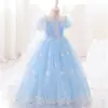 Vestido Curto Infantil Elsa 2026 Verão Novo Estilo Vestido Princesa Infantil para Aniversário de Meninas Atacado