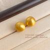 Textura fosca escovada moda para o dia a dia alto padrão banho 14K simples versátil brincos de bola redonda brincos de fábrica