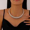 Collar de círculo de viento de metal exagerado, personalidad transfronteriza europea y americana, moda, temperamento geométrico simple, collar de alta gama para mujeres
