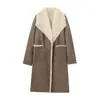 Para Venta al por Mayor Transfronteriza 2025 Nueva Ropa de Mujer Estilo Europeo y Americano Lista para Enviar Chaqueta Larga Reversible por Ambos Lados
