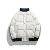 Chaqueta de Algodón Holgada de Moda con Cuello Alto para Hombre Invierno 2025 Nuevo Estilo Americano Raglán Bloques de Color Casual Cálido Chaqueta Acolchada