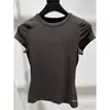 Camiseta Básica de Manga Curta com Gola Redonda para Mulheres 2026 Verão Nova Emagrecedora Versátil Cor Sólida Camada Base