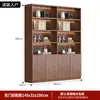 Gabinete de libros usados estilo retro personalizado puerta de vidrio exhibición gabinete de vino sala de estar del hogar estantería integrada de pared a techo mano