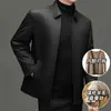 Nueva colección de invierno: Chaqueta de lana, seda de morera y algodón con forro interior desmontable, adecuada para ropa de negocios casual, engrosada para abrigar, diseñada para hombres de mediana edad