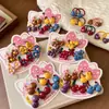 Elásticos de cabelo, tiaras e cordões de cabelo de desenho animado para meninas, com um design pequeno e fofo na cor café com leite, perfeitos para outono e inverno.