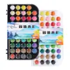 Set de Pintura de Acuarela China Sólida Bloc de Dibujo Portátil Paleta de Polvos Pintada a Mano Portátil Conveniente para Pintar en Viaje