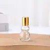 Botella de vidrio transparente en forma de calabaza para aceites esenciales, botella de spray para perfume, botella dispensadora de muestras portátil para cosméticos y cuidado de la piel, en stock