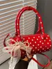 Bolsa de Mão Versátil de Bolinhas para Nicho Transfronteiriço Bolsa Boston Casual Nova Moda Ombro Único Transversal Bolsa Feminina