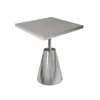 Mesa de Centro Estilo Industrial, Mesa de Comedor de Moda, Mesa de Centro para Balcón de Acero Inoxidable, Mesa Redonda Creativa, Silla Plegable Acrílica para Cafetería de Té con Leche