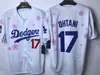 Uniforme de Baseball da MLB Los Angeles Dodgers Dodgers Ohtani 17 # Ohtani Shohei Jersey de Baseball Bordado