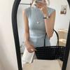 Novo Design Estilo Coreano, Suéter Único Sem Mangas Vazado, Colete Emagrecedor Estilo Puro Nicho para Mulheres