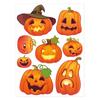 Explosiones de comercio exterior, pegatinas de expresión de calabaza de dibujos animados de Halloween, decoración de fiesta con decoración de vidrio, mueca de calabaza al por mayor