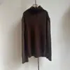Imprescindible de Diseño de Nicho Suelto Abertura Lateral Contraste de Lana Delantero y Trasero Suéter Grande Moderno y Versátil Longitud Media Mangas Largas