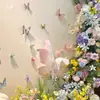 Adesivo de parede de borboleta 3D em PVC área de fotos atmosfera decoração de cena canto de check-in renovação outros guarda-roupas
