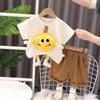 Comércio exterior roupas infantis meninos terno de verão roupas infantis de manga curta shorts infantis de duas peças fábrica atacado geração maré