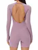 Body de Yoga Costas Cruzadas Decotado com Bojo Removível Roupa Esportiva Colada Costas em V Levanta Bumbum Body Fitness