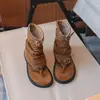 Sandalias de Dedo para Niñas Estilo Francés 2026 Verano Caladas con Hebilla de Cinturón Sandalias Romanas Elegantes Botines Cortos de Princesa