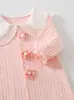 Mameluco Elegante de Manga Larga para Bebés y Niños Pequeños, para Primavera, Otoño e Invierno, para Niñas, Atuendo Lindo y de Moda para Salir, Traje Elegante para Gatear