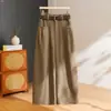 Processamento Personalizado Outono 2026 Calças Femininas de Cintura Alta Wide Leg Emagrecedoras Versáteis Soltas de Perna Reta Longas para Trabalho e Lazer