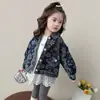 Chaqueta de Mezclilla Jacquard Estilo Coreano para Niñas Estilo Primavera/Otoño 2026 Nueva Moda Infantil Chaqueta Elegante para Niña Top