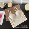 Camisola de verano con escote en V y espalda descubierta de seda helada, copa fija, ropa interior de látex, top de tubo exterior, top interior sexy