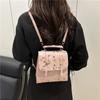 Moda Transfronteiriça Retrô de Alta Qualidade Bolsa Simples Feminina 2025 Outono e Inverno Novo Mochila Versátil Estilo Universitário