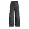 Pantalones de trabajo rectos estilo callejero americano OREETA para hombre y mujer, lavados y desgastados, pantalones casuales versátiles vintage