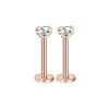 Comercio Electrónico Transfronterizo Acero Inoxidable Rosca Interna Circonita Tachuelas para Labio, Moda Personalizada Aretes Redondos Forma de Tazón, Tachuelas para Cartílago del Oído, Joyería para Piercings