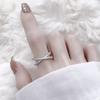 Anillo de diamante simple de carbono alto Anillo de diamante para mujer Abierto ajustable elegante lindo estilo frío Anillo índice pulsera combinable