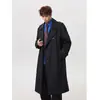 Nuevo Abrigo Trench de Doble Botonadura para Hombre Otoño 2026, Moda Trendy Estilo Coreano Holgado Largo por Encima de la Rodilla Abrigo para Hombre