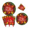 Festa Temática de Natal Utensílios de Mesa Decoração Infantil Suprimentos Pratos de Papel Descartáveis Copos de Papel Guardanapos de Papel Talheres Garfos e Colheres Utensílios de Mesa