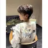 Bordado Floral Unissex Verão Manga Curta Solto Roupa de Casal Meia Manga Camisa Streetwear Masculino Bordado Novo Estilo 2026