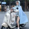 Impermeable para Bicicleta Eléctrica con Cubierta Frontal Transparente para Montar Padre e Hijo, con Cubierta para Espejo, Protección de Cuerpo Completo Contra Lluvia Fuerte