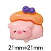 Cerdo de arándano de dibujos animados comida y juego pastel diy resina accesorios de joyería horquilla vaso de agua niños material hecho a mano venta al por mayor