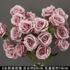 Rosas de Creme Simuladas de 3 Cabeças, Decoração de Fundo para Casamento, Arranjo de Flores para Guia de Estrada, Flores de Seda Estilo Europeu para Casamento, Flores Artificiais