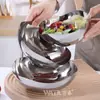 Bol de Ensalada de Acero Inoxidable para Hotel Transfronterizo, Bol de Frutas, Bandeja para Dulces y Snacks, Bol de Cocina y Comedor, Moderno y Sencillo