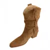 Botas Vaqueras Western Melard para Mujer 2026 Nuevo Otoño Suela Gruesa Botas Martin Marrón Británico