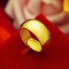 Anillo Grande Ancho Grueso Dorado Cepillado Anillo Grande Brillante para Hombre Lluvia de Meteoros Estrellada Oro de Arena Vietnamita Impreso Retro