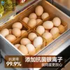 Caixa de Armazenamento de Ovos Antibacteriana Transparente BNBST Recipiente de Ovos para Porta Lateral da Geladeira Armazenamento Doméstico de Frutas e Verduras