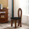 Cadeira de Jantar Vintage em Madeira Maciça Estilo Francês, Cadeira com Encosto de Designer Meio do Século, Cadeira para Toucador de Quarto Estilo Wabi-Sabi, Cadeira Chave